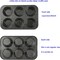Jumbo muffin pan 6 Cup, deep muffin pan extra large cupcake tin black granite finish carbon steel baking pan 3.5dia x3 inch cup
